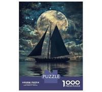 Rompecabezas De 1000 Piezas para Adultos Moonlit Sail Voyage -5 Rompecabezas para Adultos Juegos Divertidos Una Obra De Arte Oferta como Regalos para Toda La Familia 38x26cm/1000pcs