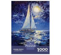 Rompecabezas De 1000 Piezas para Adultos Moonlit Sail Voyage Rompecabezas Juegos Divertidos Vacaciones En Casa Matar El Tiempo Cumpleaños Y Navidad 52x38cm/1000pcs