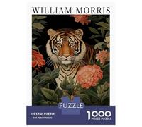 Rompecabezas De 1000 Piezas para Adultos Morris Floral Tiger Exhibition Rompecabezas para Adultos Juegos Familiares Desafío Difícil para Cumpleaños, Navidad 52x38cm/1000pcs