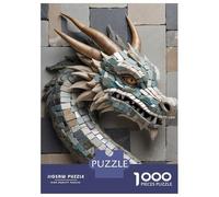 Rompecabezas De 1000 Piezas para Adultos Mosaic Dragon Head Wall Art Rompecabezas Juego Familiar para La Diversión Familiar Oferta como Regalo para Toda La Familia 38x26cm/1000pcs
