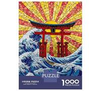 Rompecabezas De 1000 Piezas para Adultos Mosaic Torii Gate and Ocean Waves Rompecabezas para Adultos Juego Familiar Mejora La Memoria Regalos Y Cumpleaños Únicos 70x50cm/1000pcs