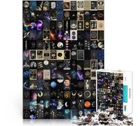 Rompecabezas de 1000 Piezas para Adultos “Mosaico astronómico” Hecho de Papel,para Mayores de 14 años Desafío difícil para aliviar el estrés con póster y Hoja de Preguntas a Juego。tamaño:26x38cm