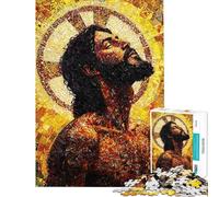 Rompecabezas de 1000 Piezas para Adultos Mosaico con Retrato de Jesús Juegos Familiares educativos desafío Juguete Regalos de Amigo Invisible Mejora la Memoria (tamaño 38x26cm)
