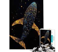 Rompecabezas de 1000 Piezas para Adultos Mosaico de Ballena en el Espacio Juego Educativo Que desafía la Inteligencia Cerebral Juguetes adictivos Regalo Divertido Actividades Familiares (38x52cm)