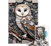 Rompecabezas de 1000 Piezas para Adultos Mosaico de búho de Piedra Rompecabezas Educativo de 1000 Piezas decoración Juego desafiante y para Jugar en Familia (50x75cm)