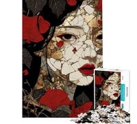 Rompecabezas de 1000 Piezas para Adultos Mosaico de Mujer Rompecabezas japonés para Adultos Juego de ingenio Juego de ensamblaje de Patrones Juego desafiante Regalos (tamaño 50x75cm)