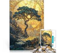 Rompecabezas de 1000 Piezas para Adultos Mosaico de Piedra Árbol Dorado Corte de precisión Colección de Artistas, Bellas Artes 38x26cm
