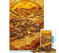 Rompecabezas de 1000 Piezas para Adultos Mosaico de Pueblo otoñal,Bordes Finos,Manualidades,Juego Divertido y Relajante,Regalo de cumpleaños o para Aficionados (50x75cm)