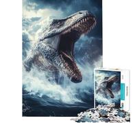 Rompecabezas de 1000 Piezas para Adultos Mosasaurus Dinosaurio Monstruo Marino Difícil y desafiante Actividades Familiares Juego práctico para Mayores de 14 años (50x75cm)