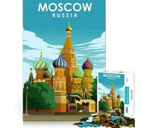 Rompecabezas de 1000 Piezas para Adultos,Moscú,Rusia,Arte de Viaje,Arte de Borde Premium,Rompecabezas,Regalo,Juego Casual,Actividad de cumpleaños (38x52cm)