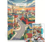 Rompecabezas de 1000 Piezas para Adultos, Moscú, Rusia, Juegos Familiares, desafiantes para completar, Que mejoran el Amor Entre Parejas 50x75cm