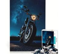 Rompecabezas de 1000 Piezas para Adultos Motocicleta bajo el Cielo Nocturno Juguetes antiestrés desafío exigente colección de Artistas Bellas Artes 38x52cm