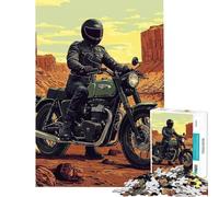 Rompecabezas de 1000 Piezas para Adultos Motocicleta en Paisaje desértico Rompecabezas para Adultos Juguete Decorativo para Pared Divertido y Original cumpleaños y Navidad (50x75cm)