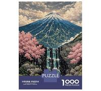 Rompecabezas De 1000 Piezas para Adultos Mount Fuji and Cherry Blossoms Sakura Japan Landscape Rompecabezas Antiestrés Juguetes Difíciles Cumpleaños Y Navidad 52x38cm/1000pcs