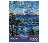 Rompecabezas De 1000 Piezas para Adultos Mount Fuji in Van Gogh Style Rompecabezas para Adultos Juguetes Antiestrés Carrera De Velocidad Manual Interacción Entre Padres E Hijos 38x26cm/1000pcs