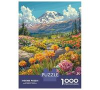Rompecabezas De 1000 Piezas para Adultos Mount Rainier Wildflowers Rompecabezas para Adultos Juegos Divertidos Decoración De Pared Cumpleaños Y Navidad 52x38cm/1000pcs