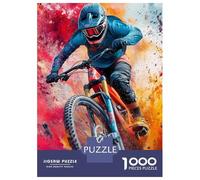 Rompecabezas De 1000 Piezas para Adultos Mountain Biker in Action Rompecabezas para Adultos Juegos Divertidos Pero Divertidos Y Humorísticos Desafiantes De Completar 38x26cm/1000pcs