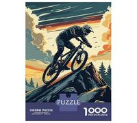 Rompecabezas De 1000 Piezas Para Adultos Mountain Biker on Peak, Digital Art Rompecabezas Para Adultos Juguete Decoración De Pared Decoración Del Hogar Interacción Entre Padres E Hijos 38x26cm/1000pcs
