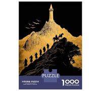 Rompecabezas De 1000 Piezas Para Adultos Mountain Journey to Tower Silhouette Art Rompecabezas Para Adultos Juegos Divertidos Análisis Y Lógica Oferta Como Regalos Para Toda La Familia 52x38cm/1000pcs