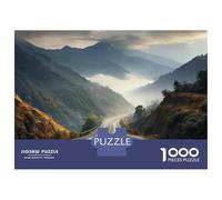 Rompecabezas De 1000 Piezas para Adultos Mountain Road with Foggy Atmosphere Rompecabezas para Adultos Juguetes DIY Una Obra De Arte Regalo De Cumpleaños, Regalos, 70x50cm/1000pcs