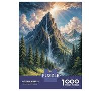 Rompecabezas De 1000 Piezas para Adultos Mountain Waterfall Landscape Rompecabezas para Adultos Juego Familiar Decoración De Pared Oferta como Regalos para Toda La Familia 38x26cm/1000pcs