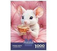 Rompecabezas De 1000 Piezas para Adultos Mouse in Tutu Drinking Tea Rompecabezas para Adultos Juegos Familiares Difícil Oferta Difícil como Regalo para Toda La Familia 38x26cm/1000pcs