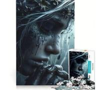 Rompecabezas de 1000 Piezas para Adultos: Mujer con Corona Floral en Actitud contemplativa Juegos educativos para ejercitar la Mente y Las Manos Colección de Artistas Bellas Artes 38x26cm