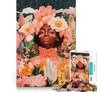 Rompecabezas de 1000 Piezas para Adultos Mujer con Corona Floral Juego de Ejercicios de Pensamiento Ajuste Espacios Actividad para Fortalecer los Lazos Familiares (38x52cm)