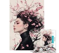 Rompecabezas de 1000 Piezas para Adultos Mujer con Flores de Cerezo Rompecabezas para Adultos Juegos relajantes Regalos para Mujeres Interacción Entre Padres e Hijos (Tamaño 38x26cm)