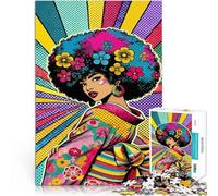 Rompecabezas de 1000 Piezas para Adultos Mujer con Kimono de Arte Pop Madera，para Mayores de 14 años Juguetes antiestrés Ideas de Regalos。tamaño：50x75cm/19.68x29.52pulgada