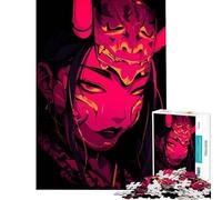 Rompecabezas de 1000 Piezas para Adultos Mujer con máscara de Oni Arte Digital Juego desafiante Juguetes Juego Imposible desafío difícil Regalos para Mujeres y Hombres tamaño 38x52cm