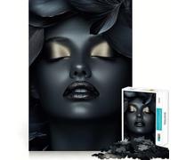 Rompecabezas de 1000 Piezas para Adultos,Mujer con Sombra de Ojos Dorada,Juego de Memoria,Ajuste, Compacto,Ideal para divertirse en Familia (50x75cm)