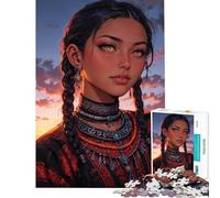 Rompecabezas de 1000 Piezas para Adultos Mujer con Trenzas y Joyas ︰ Oráculo del Crepúsculo Carmesí Juego Imposible para un desafío Educativo Juguete Divertido Regalo Que Mejora la Memoria (38x52cm)