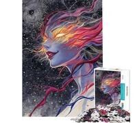 Rompecabezas de 1000 Piezas para Adultos Mujer Cósmica con Ojos de Fuego Rompecabezas para Adolescentes Mejora la Memoria Desafío Educativo Juego de Desafío Único 38x52cm