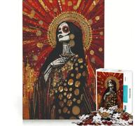 Rompecabezas de 1000 Piezas para Adultos: Mujer del Día de Muertos, Juego Familiar, interacción Entre Padres e Hijos, cumpleaños y Navidad 38x52cm