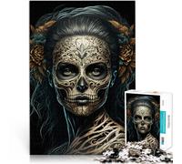 Rompecabezas de 1000 Piezas para Adultos Mujer del Día de Muertos Juguete de desafío de Juego Educativo Regalo de cumpleaños 38x26cm