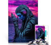 Rompecabezas de 1000 Piezas para Adultos Mujer Extraterrestre Azul en el Agua Juguetes de Juego desafiantes Ideas de Regalos 52x38cm