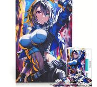 Rompecabezas de 1000 Piezas para Adultos: Mujer policía de Ciudad Estilo Anime, Juego Educativo, Carrera de Velocidad Manual, Regalo de cumpleaños, Regalos de Viaje 38x26cm