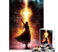 Rompecabezas de 1000 Piezas para Adultos Mujer Que Busca la luz Juegos relajantes Divertidos y con Humor Decoración de Pared Un Reto para completar (38x52cm)