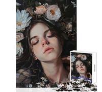 Rompecabezas de 1000 Piezas para Adultos Mujer rodeada de Flores Juguete para decoración de Pared Regalos para Mujeres y Hombres Juegos relajantes colección de Artistas Bellas Artes tamaño 38x26cm