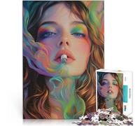 Rompecabezas de 1000 Piezas para Adultos Mujer Sexy fumando Juegos educativos Decoración del hogar Regalo de cumpleaños 75x50cm