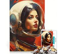Rompecabezas de 1000 Piezas para Adultos Mujeres astronautas Estilo Vintage Juegos relajantes diversión Familiar colección de Artistas Bellas Artes 50x75cm
