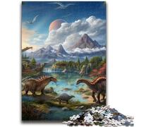 Rompecabezas de 1000 Piezas para Adultos, Mundo de Dinosaurios, Rompecabezas para Adolescentes, Juego de Preguntas, decoración de Pared, cumpleaños y Navidad (26x38cm)