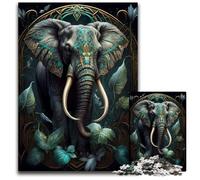 Rompecabezas de 1000 Piezas para Adultos, Mundo Imaginario, Elefante, Rompecabezas de Madera, Juego Interactivo Familiar, Regalo Artesanal con Ilustraciones Coloridas, 50x75cm (19,68x29,52 Pulgadas).