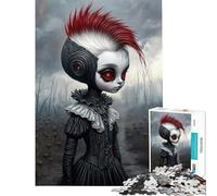 Rompecabezas de 1000 Piezas para Adultos Muñeca Cyberpunk en un Bosque Oscuro Rompecabezas para Adultos Juego de ingenio Que Mejora la Memoria Interacción Entre Padres e Hijos (Tamaño 50x75cm)