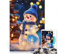 Rompecabezas de 1000 Piezas para Adultos Muñeco de Nieve Brillante en un país de Las Maravillas Invernal, Juguetes para armar, ensamblaje de Patrones, colección de Artistas, Bellas Artes 38x52cm
