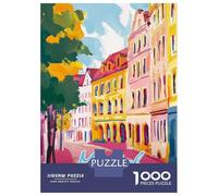 Rompecabezas De 1000 Piezas para Adultos Munich Street Painting Rompecabezas para Adultos Juguete Decoración De Pared Difícil Difícil Y Desafío 52x38cm/1000pcs
