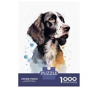 Rompecabezas De 1000 Piezas para Adultos Munsterlander Watercolor Rompecabezas Juego De Ingenio Carrera De Velocidad De Manos Interacción Entre Padres E Hijos 70x50cm/1000pcs