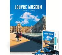 Rompecabezas de 1000 Piezas para Adultos Museo del Louvre,París Juego Divertido para ejercitar la Mente Ideal para Jugar en un rato Agradable o en un cumpleaños (38x52cm)