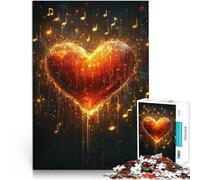 Rompecabezas de 1000 Piezas para Adultos Música de corazón ardiente Matar el Tiempo en Vacaciones en casa Una Obra de Arte 52x38cm